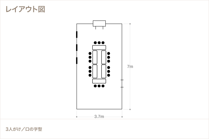 18名様での使用例のレイアウト図