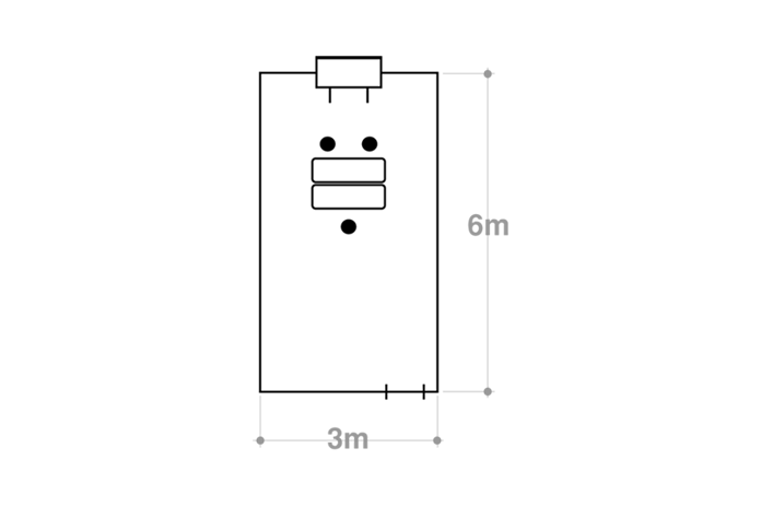 〜12名様までのプラン 3名様での使用例