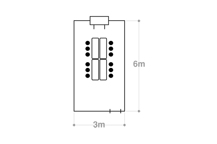 〜12名様までのプラン 12名様での使用例