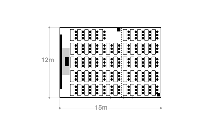 120〜150名様までのプラン 159名様での使用例